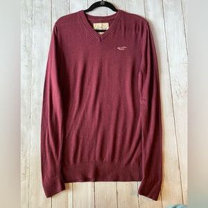 Men’s Hollister v-neck sweater.  Wine colored.  Size medium.